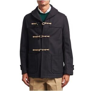 Gloverall Shawl Collar Classic Duffle Jacket Coat Men's Navy  Size XL